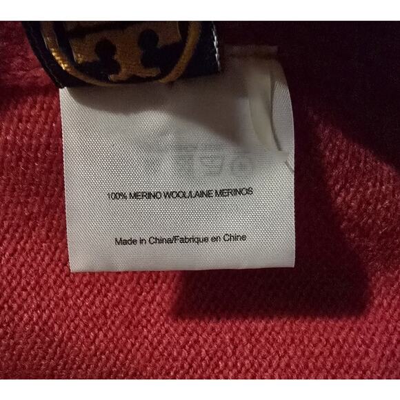 Tory Burch Pink/Ecru Scarf 100% Merino Wool Soft 8.5" x 72" NWOT - Picture 4 of 6